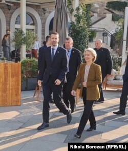 Premijer Milojko Spajić i predsjednica EK Ursula fon der Lajen. Tivat, 14. oktobar 2025.