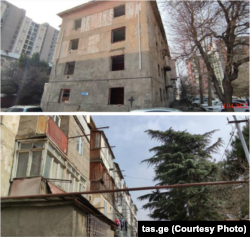 კორპუსი ვარკეთილში, რომელიც უკვე დანგრეულია იქ ახალი შენობის ასაშენებლად.