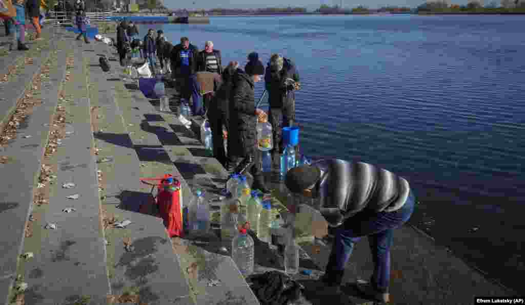 Yet as Kherson's residents collect water from the&nbsp;Dnieper River, the sounds of explosions serves as a constant reminder that the war is far from over.