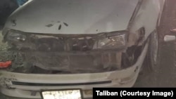 کابل کې د تېر ماښام د چاودنې وروسته د یوه ویجاړ شوي موټر انځور