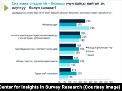 "Эл аралык республикалык институттун" сурамжылоолору: жумушсуздук - шаардын жана айылдын калкы