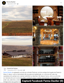 În 2015, Ferma Dacilor avea aproape toate facilitățile actuale construite - clădirea principală, bubgalow-urile.