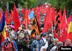 Молдовадагы орусиячыл топтордун жүрүшү. 9-май, 2023-жыл, Кишенев.