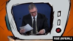 Predsednik Srbije Aleksandar Vučić na malom ekranu (foto ilustracija)