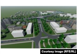 Проект развязки на пересечении бульвара Молодой Гвардии и улицы Льва Толстого, эскиз предоставлен «Бишкекглавархитектурой».