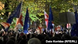 საპროტესტო აქცია "აგენტების კანონის" წინააღმდეგ. 15 აპრილი, 2024 წელი.