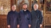 În imagine de la stânga la dreapta: Stanislav Atamanenco din Rezina a aderat în octombrie 2023 la Mitropolia Basarabiei; Ion Marian - responsabil la Mitropolia Basarabiei de chestiunea primirii noilor parohii; preotul Nicolae Grapin a anunțat aderarea pe 11 februarie.