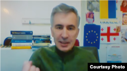 ფოტო არქივიდან: მიხეილ სააკაშვილი 2023 წლის 30 ოქტომბერს დისტანციურად მონაწილეობს სასამართლო სხდომაში