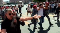 Protesters Detained In Yerevan While Calling For Removal Of Armenian Prime Minister