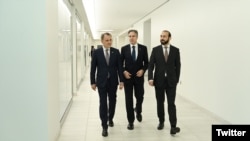 აზერბაიჯანისა და სომხეთის საგარეო საქმეთა მინისტრები აშშ-ის სახელმწიფო მდივან ენტონი ბლინკენთან ერთად. 2023 წლის 27 ივნისი