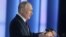 Российский президент Владимир Путин во время выступления с посланием к Федеральному собранию РФ. Москва, 21 февраля 2023 года 
