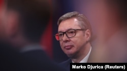 Predsednik Srbije Aleksandar Vučić najavio je da će specijalno tužilaštvo za područje Kosova imati poseban zadatak da istraži i goni kriminalna i protivpravna dela službenika i zvaničnika institucija u Prištini". Fotografija, 8. maj 2024.