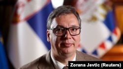 Predsednik Srbije Aleksandar Vučić tokom intervjua Rojtersu u Beogradu, Srbija, 9. juna 2023.