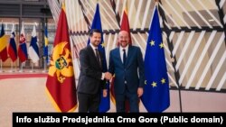 Predsjednik Crne Gore Jakov Milatović i predsjednik Evropskog savjeta Šarl Mišel 