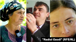 Слева направо: Азиза Нуъмонова (мать), Хуршед Фозилов и его супруга Фарзона Облокулова