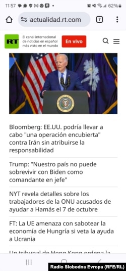 Russia Today na španskom jeziku, otvoreno u Briselu 30. januara 2024.