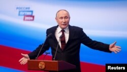 Президент России Владимир Путин на пресс-конференции после выборов. Москва, 18 марта 2024 года.