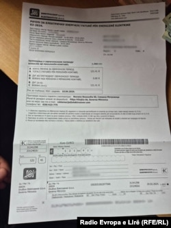 Preliminarna faktura za utrošenu električnu energiju koju je primio stanovnik severa Kosova.