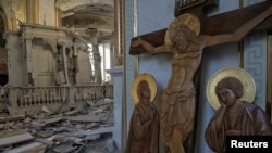 Одессада бутага алынган Спасо-Преображенский чиркөөсүнүн абалы. 23-июль, 2023-жыл. 