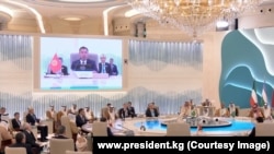 "Перс булуңундагы араб өлкөлөрүнүн кызматташтык кеңеши" менен Борбор Азия өлкөлөрүнүн саммити. Жидда шаары, Сауд Арабия. 19-июль, 2023-жыл.