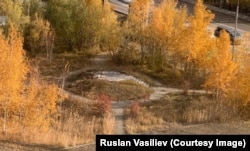 ადგილი, სადაც იდგა 1941-1945 წლებში დაღუპული პოლონელ და ლიტველ პოლიტგადასახლებულთა ძეგლი. იაკუტსკი, რუსეთის ფედერაცია. 2023 წელი