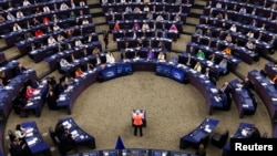 Shefja e KE-së, Ursula von der Leyen, gjatë fjalimit vjetor në Parlamentin Evropian. Fotografi nga arkivi. 