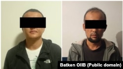 Кызыл-Кыядада киши өлтүрүүгө шектелген жаран жана анын шериги. Баткен облустук милициясы тараткан сүрөт.