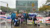 Акция протеста туркменских активистов перед штаб-квартирой ООН в Нью-Йорке в поддержку политзаключенных. 25 сентября, 2023 г.