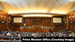 Fotografi ilustruese nga një seancë në Parlamentin e Kosovës, më 2 mars 2023.
 