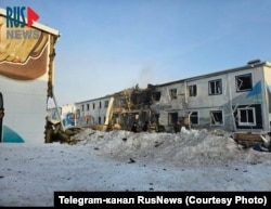 Последствия атаки дронов на общежитие "Алабуга Политех" в апреле 2024 года