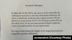 Sursa: pagina de Facebook a jurnalistei Carla Tanasie