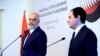 Kryeministri i Shqipërisë, Edi Rama, dhe ai i Kosovës, Albin Kurti, gjatë një konference të përbashkët për media. Fotografi nga arkivi. 