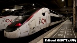 Trenuri TGV parcate la Gara Montparnasse din Paris (fotografie de arhivă) 