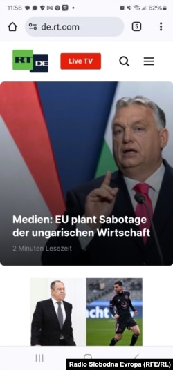 Russia Today stranica na nemačkom jeziku otvorena u Briselu 29. januara 2024.