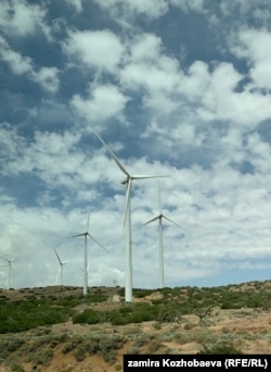 Шамалдан электр энергиясына алуучу батперектер. Калифорния. АКШ. Июнь, 2023