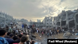 بخشی از های از نوار غزه در اثر حملات اسرائیل به ویرانه مبدل شده است