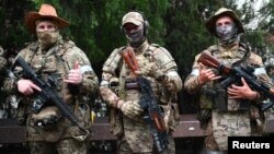 Luftëtarët e Wagnerit në qytetin Rostov-on-Don, në Rusi, më 24 qershor 2023.