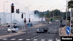 ისრაელის ერთ-ერთი ქალაქი ღაზის სექტორიდან თავდასხმის შემდეგ. 7 ოქტომბერი, 2023 წ.