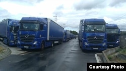 გაფიცული მძღოლები გერმანიაში. ფრანკფურტი, გერმანია. 2023 წლის 28 ივლისი.