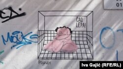 Mural umetnice Tijane Tripković na Voždovcu, u Beogradu