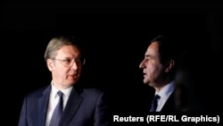 Kryeministri i Kosovës, Albin Kurti, dhe presidenti i Serbisë, Aleksandar Vuçiq.