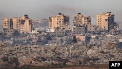 تصویری از ساختمان‌های تخریب شده در غزه 