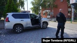 Një pjesëtar i Policis së Kosovës në Mitrovicë të Veriut, shtator 2024.