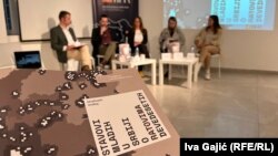 Prezantimi i hulumtimit “Qëndrimet e të rinjve në Serbi për luftërat e viteve ‘90” në Beograd, më 13 nëntor 2023.
