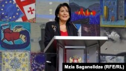 Саломе Зурабишвили на евромитинге в Тбилиси