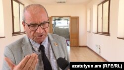 Armenia - Parliament deputy Hakob Aslanian speaks to RFE/RL, April 26, 2022.