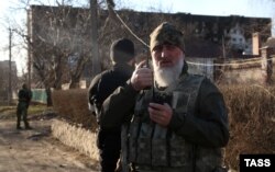 Adam Delimkhanov is shown in Mariupol in March.