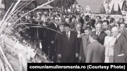 3 octombrie 1971. Vizita conducerii de partid în frunte cu Nicolae Ceauşescu și Emil Bodnăraș la CAP Sineşti de Ziua Recoltei. Sursa: comunismulinromania.ro (MNIR)