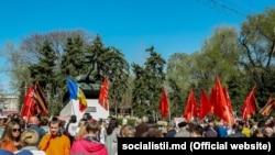 15.04.2022. Protestul PSRM de la Bălți împotriva interzicerii „panglicii Sf. Gheorghe” și a altor simboluri folosite de armata rusă în Ucraina