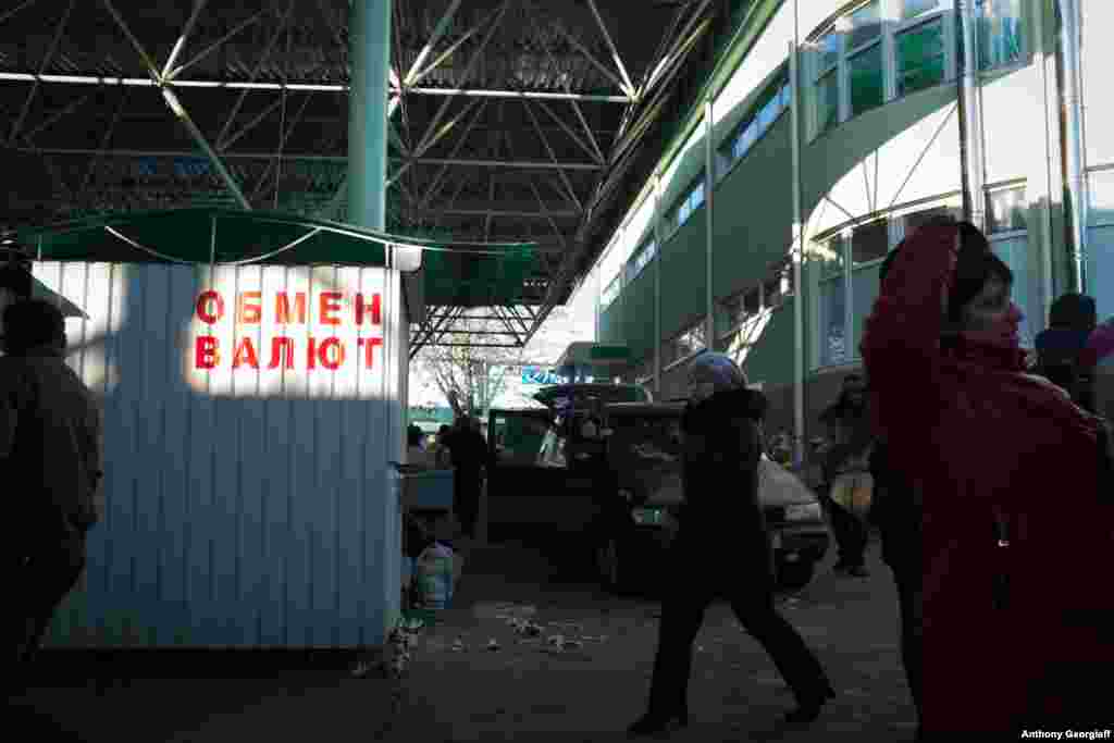 At currency-exchange bureaus like this one, visitors can buy and sell Transdniestrian rubles, which are useless outside the region.